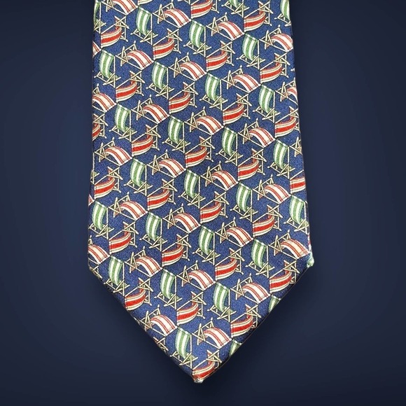 Salvatore Ferragamo Men’s Silk Beach Lounge Chairs Tie